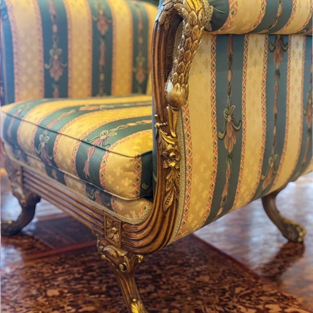 Vintage Italian Import Galimberti Lino 3p Rococo Sofa Couch Loveseat Armchair Set For Sale - Image 15 of 17