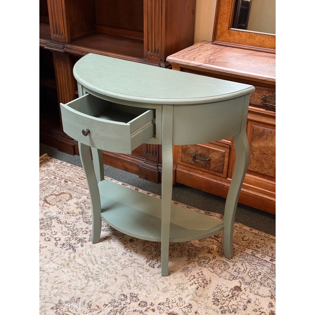 Safavieh Jan Demilune Console, Slate Teal For Sale - Image 12 of 12