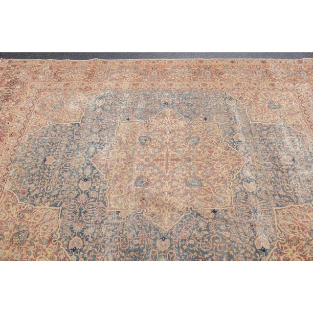 Antique Lavar Kerman Rug 7' x 7'8'' For Sale In New York - Image 6 of 12