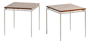 Side Tables in Rosewood and Steel attributed to Knud Joos, 1950s, Set of 2