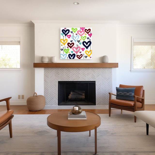 Textile Heart Flutters - Abstract Radiant Joyful Colorful Graffiti Pop Original Artwork by Amber Goldhammer For Sale - Image 7 of 9