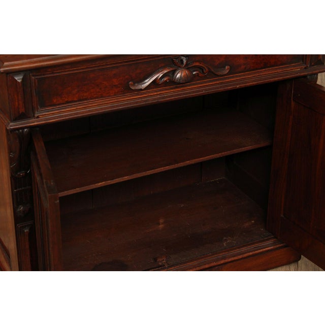 Antique Renaissance Revival Carved Walnut Drop-Front Desk For Sale - Image 9 of 18