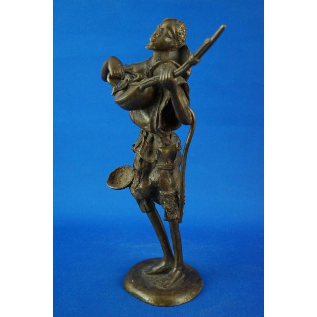19th Century African Bronze Sculpture of Musicians, Benin, Set of 2 For Sale - Image 14 of 18