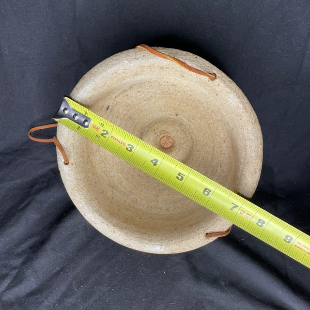 Tan Mid Century Modern Italian-Style Studio Pottery Hanging Planter by Peggy Beaver For Sale - Image 8 of 10