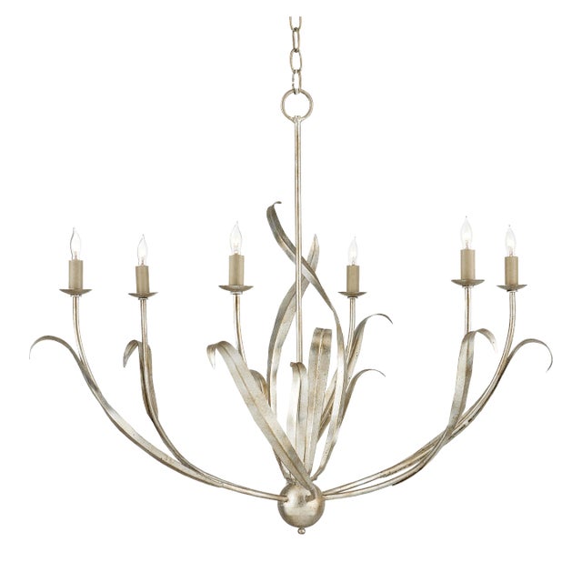 Currey & Company Menefee Silver Chandelier For Sale