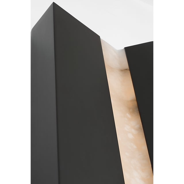 2020s Anne-Marie Barton for Visual Comfort Signature Austera 20" Sconce in Matte Carbon with Alabaster For Sale - Image 5 of 9