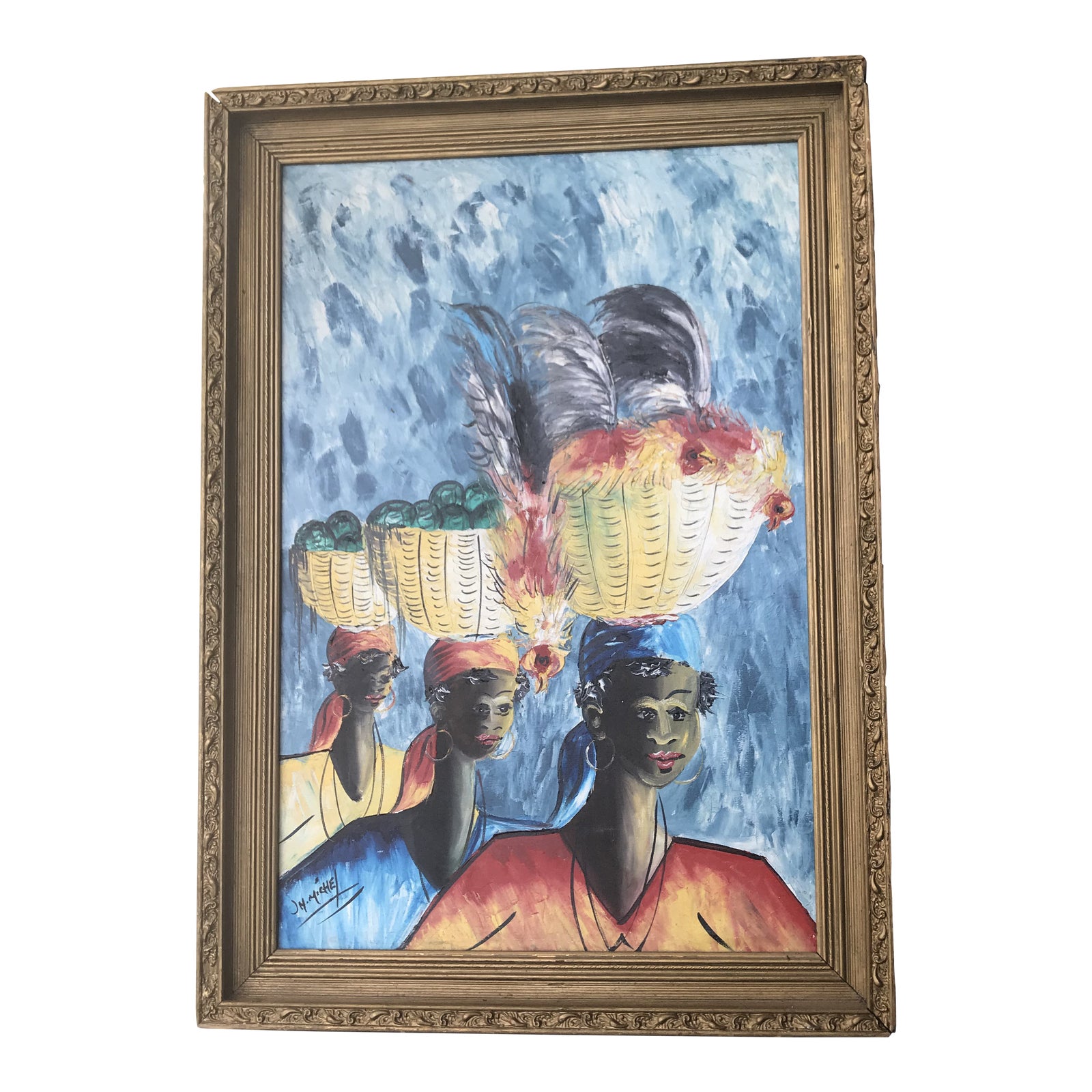 1980s Vintage Jean Michel Painting Chairish