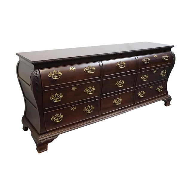 Century Furniture Century Furniture Claridge Collection Solid Mahogany Traditional Style 76" Bombe Triple Dresser For Sale - Image 4 of 12