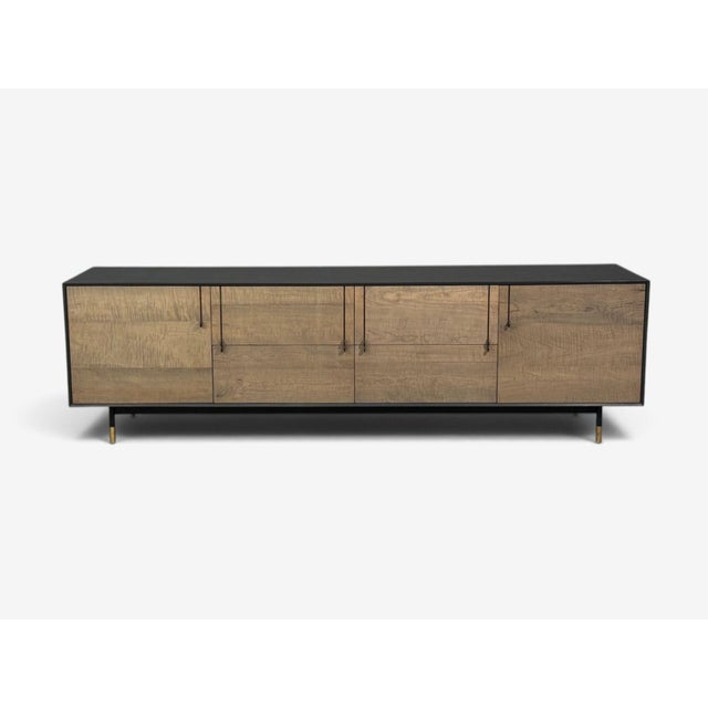 Modern Bddw, Modern Sideboard, Ebonized Wood, Tiger Maple, Bronze, Usa, 2015 For Sale - Image 3 of 12