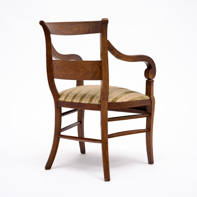 Brown Pair of French Restoration Solid Walnut Armchairs, Rhône Valley, Circa 1820 For Sale - Image 8 of 9