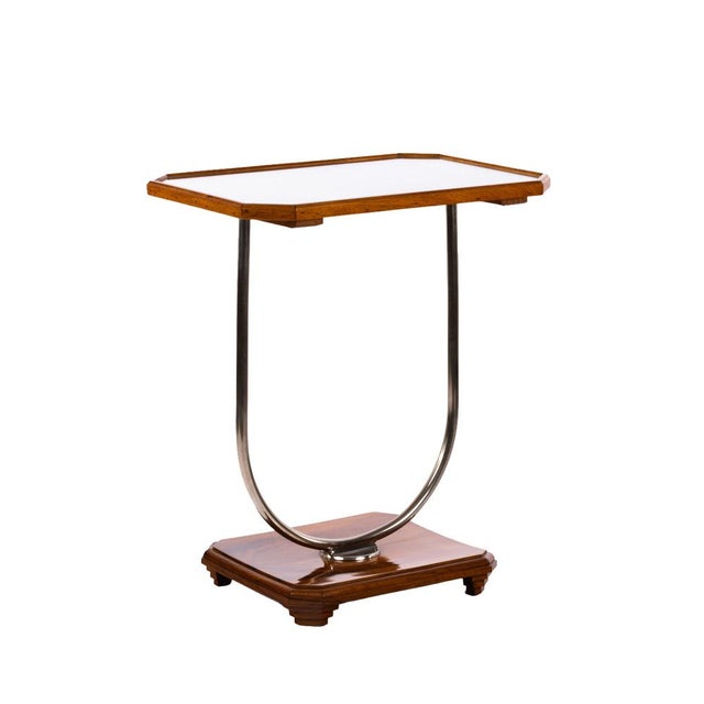Brown Bauhaus Tubular Steel Side Table with Mirror, 1930s For Sale - Image 8 of 8