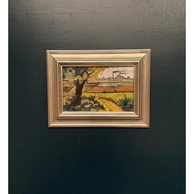 Industrial Landscape, 1976, Oil on Canvas For Sale - Image 7 of 9