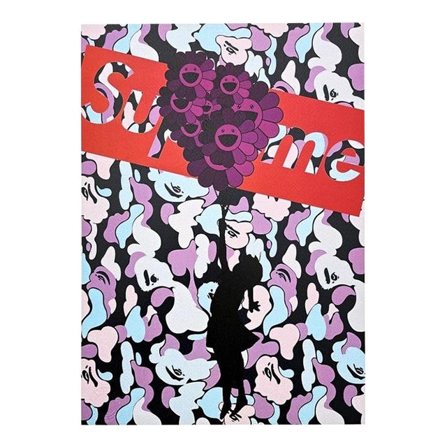 Death Nyc - Girl With Murakami Balloon Blue - Limited Edition Reproduction Print For Sale