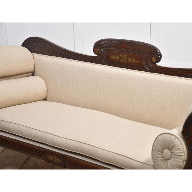 Regency Mahogany Brass Inlaid Settee For Sale - Image 6 of 14