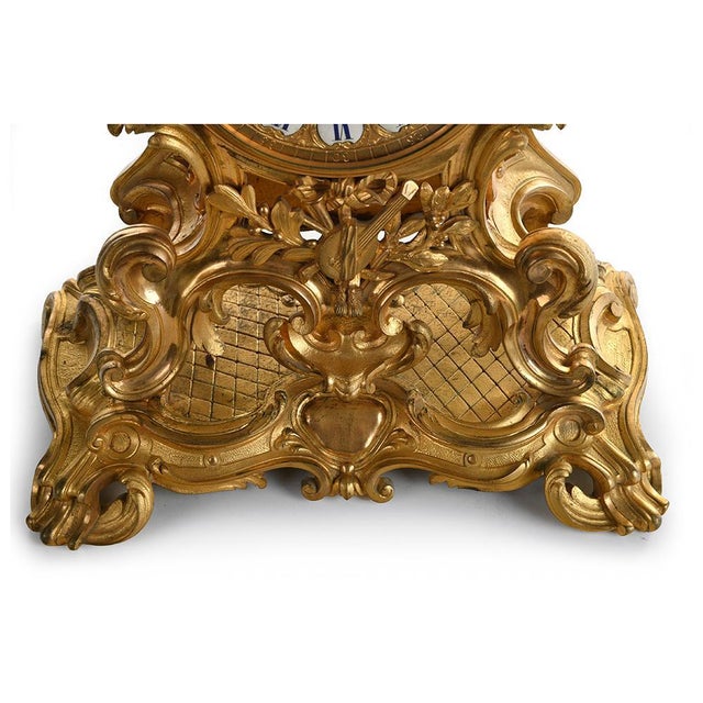 Metal Louis XV Style Clock For Sale - Image 7 of 13