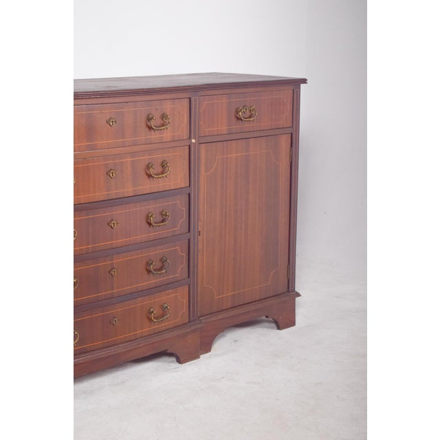 1920s Vintage English Sideboard with Marquetry Work, 1920s For Sale - Image 5 of 9