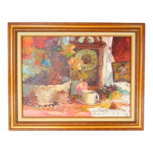Vintage 1988 Mimi Litschauer Framed Still Life Oil Painting