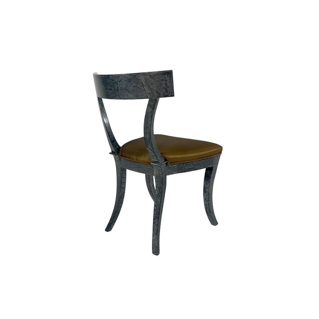 Wood Vintage Designer Klismos Style Wood Dining Chairs in Custom Two Tone Finish - Set of 8 For Sale - Image 7 of 16