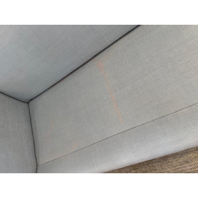 Contemporary Light Blue Linen Sofa For Sale - Image 11 of 12