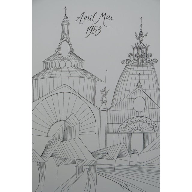 Saul Steinberg, Gare de Milan, Lithograph For Sale - Image 4 of 7