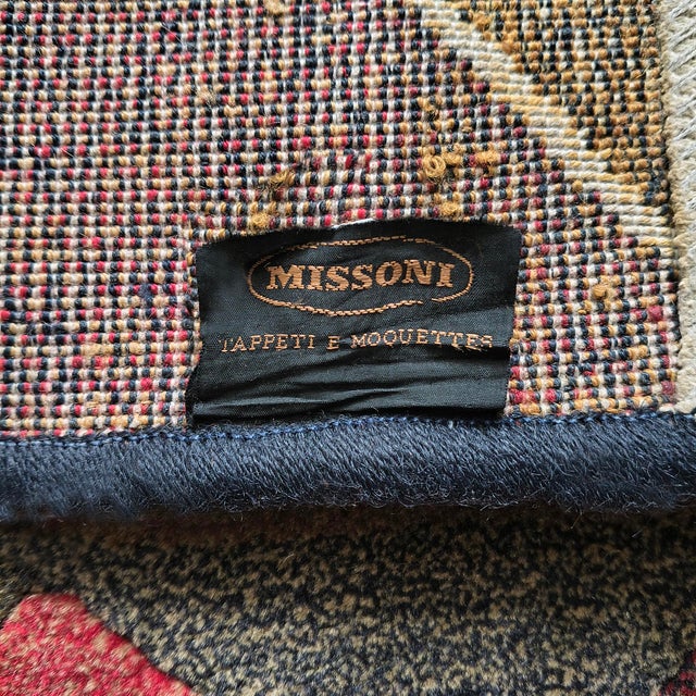 Italian Geometric Woolen Rug by Missoni for T&J Vestor, 1980s For Sale - Image 12 of 13