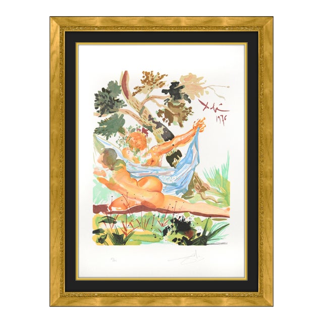 1979 Plate O, From l'Art d'Aimer Surrealist Orange Lithograph Salvador Dalí For Sale