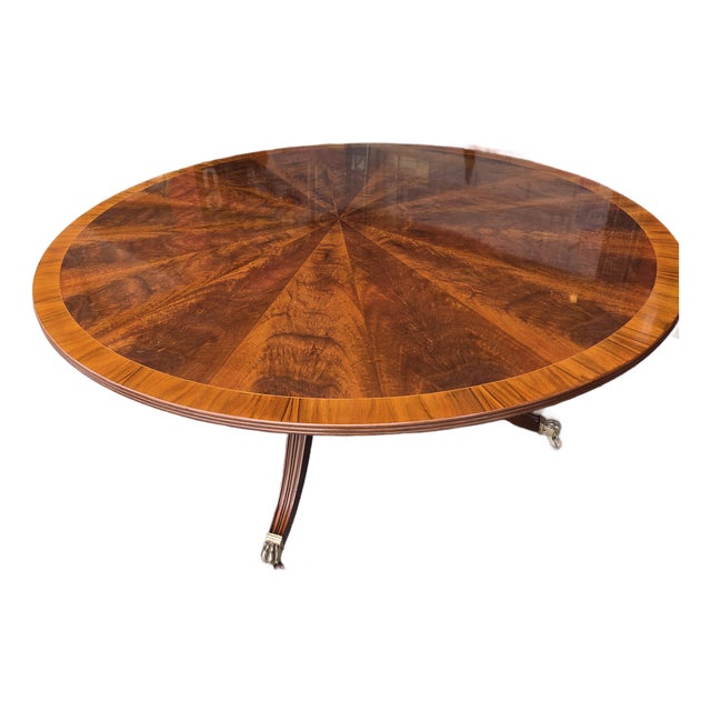 Antique 1940s Regency Style Large 71- Inch Mahogany Dining Table Game Table For Sale
