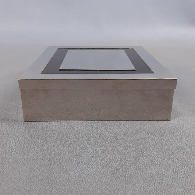 1970s Mid-Century Jewelry Box in Chrome, Metal and Glass by Giacomo Sinopoli for Liwans, 1970s For Sale - Image 5 of 11