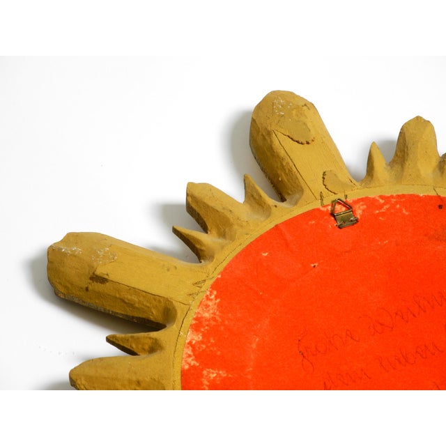 Mid-Century Modern Italian Sunburst Wall Mirror inWood and Resin, 1950s For Sale - Image 13 of 14