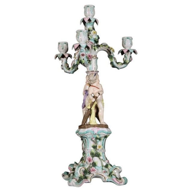 Mid-19th Century Porcelain Figural Candelabra with Cricket Players from Sitzendorf For Sale - Image 3 of 13
