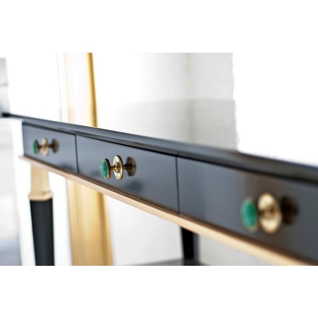 Bolier Black Lacquer and Gold-Leaf Console Table by Decca Furniture, 2017 For Sale - Image 4 of 7