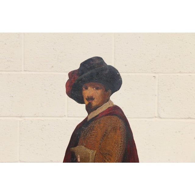 Traditional Antique 1920s Hand-Painted Wooden Cavalier Figural Umbrella Stand For Sale - Image 3 of 18