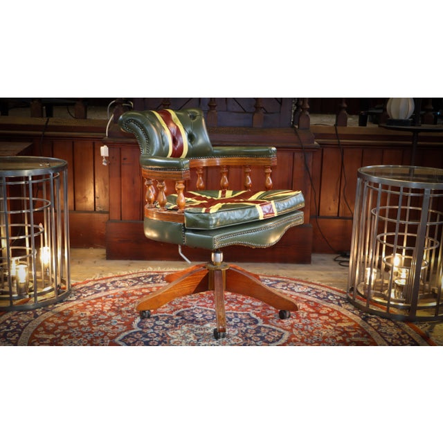 Captain's Swivel Leather Armchair, 2010s For Sale - Image 12 of 18