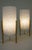 A sophisticated pair of finely designed minimalist Italian Modern Ice Acrylic cylinder & Brass table lamps designed in the...