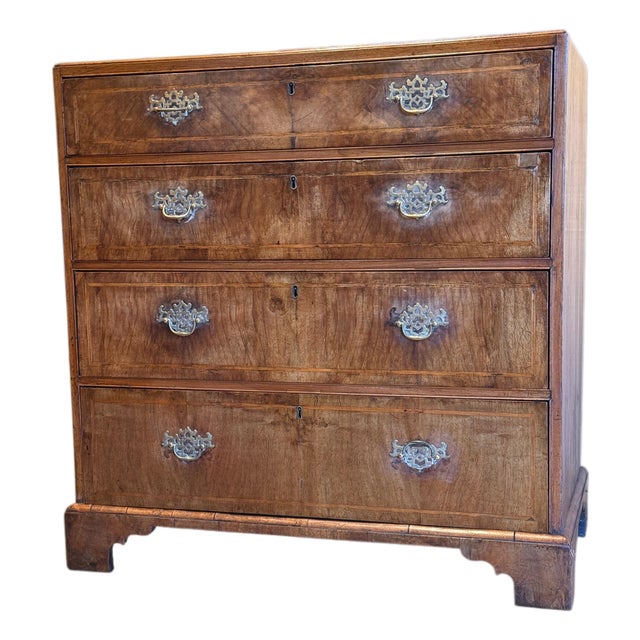18th Century English Walnut Chest of Drawers For Sale