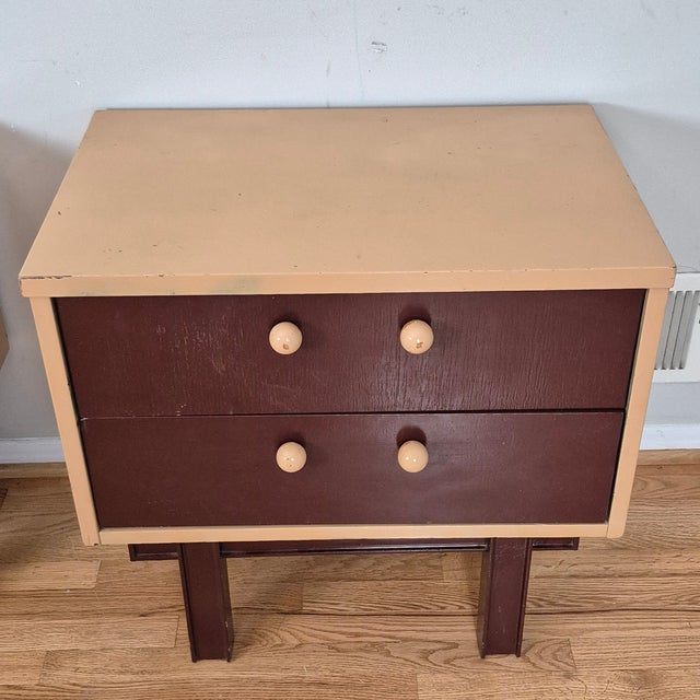 Mid-Century Modern Mid Century Modern Two-Tone Side Tables Night Stands, Manner of Paul T. Frankl, a Pair For Sale - Image 3 of 14