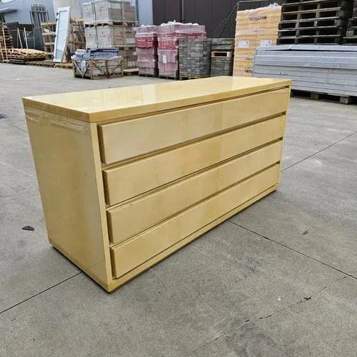 Chest of Drawers in Lacquered Goatskin and Brass by Aldo Tura, 1975 For Sale - Image 9 of 10