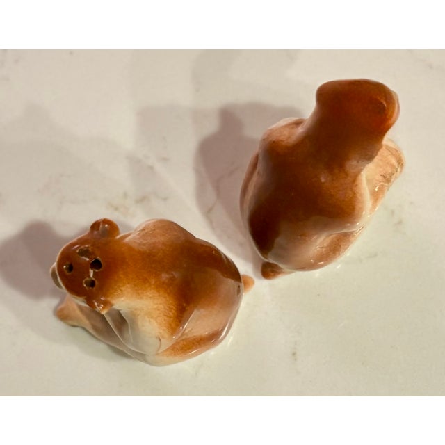 Mid 20th Century Japanese Trompe-L’Oeil Japanese Porcelain Monkey Salt and Pepper Shakers - a Pair For Sale - Image 10 of 12