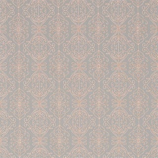 Harlequin Java Fabric in Stone/Papaya For Sale