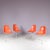 Dining Chairs in Orange Fiberglass by Charles & Ray Eames for Herman Miller, USA, 1960s, Set of 4, in Good conditions....