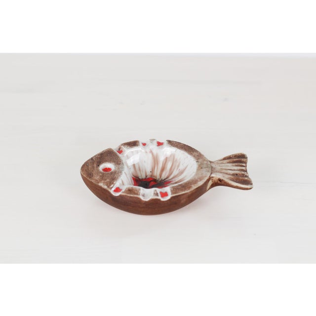 Mid-Century Vallauris-Style Studio Pottery Fish Ashtray For Sale - Image 4 of 11
