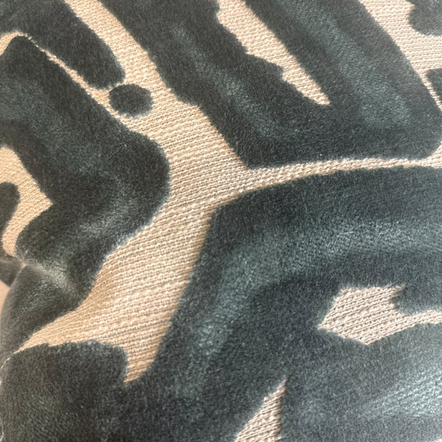 Opuzen "Acdc" in Teal 22" Pillows-a Pair For Sale - Image 4 of 4