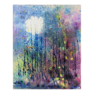 Fireflies in the Forest - Abstracted Landscape in Acrylic on Canvas by Charles David Francis
