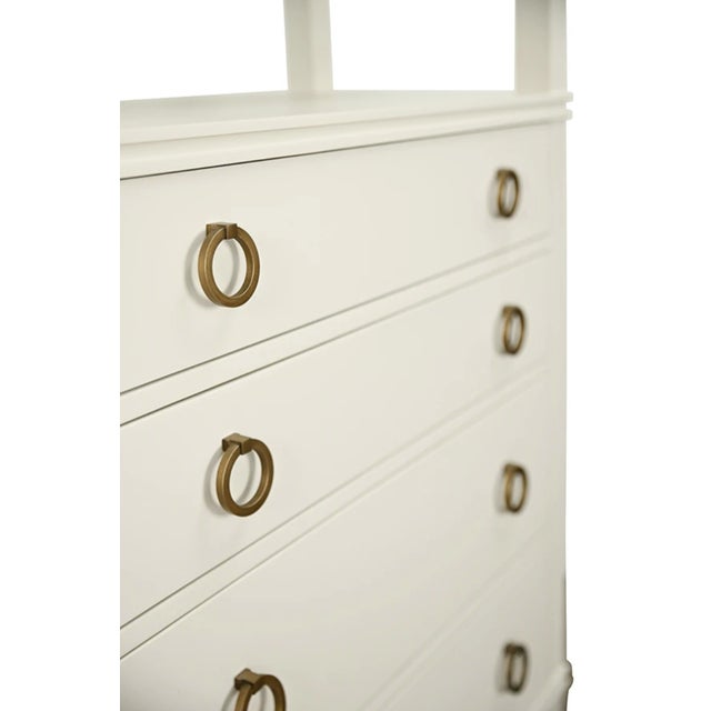 Not Yet Made - Made To Order Matthew Izzo Home Brooke Antique White Lacquer Four Drawer Etagere For Sale - Image 5 of 9