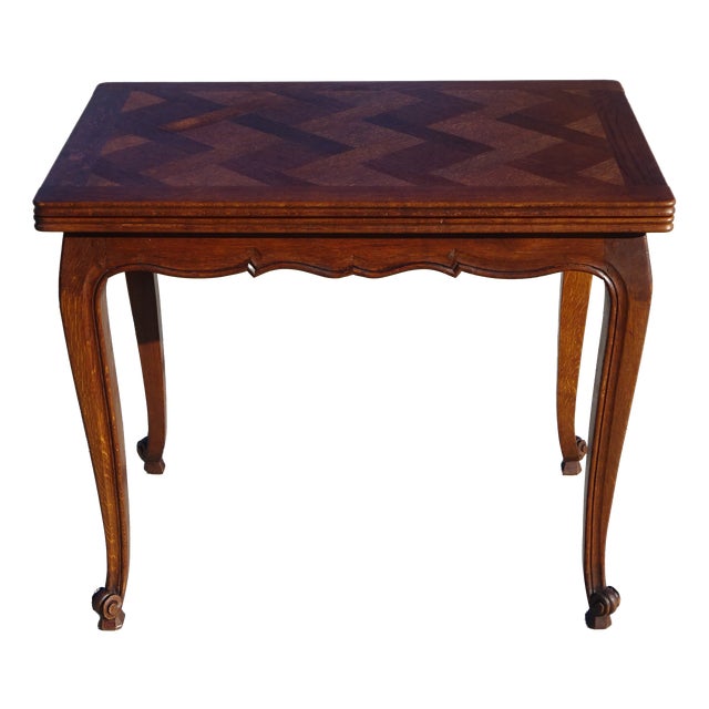 Vintage Louis XV Oak Folding Table, 1950s For Sale