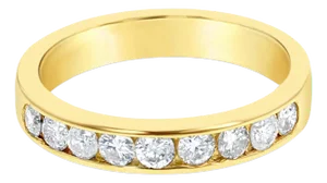 Half Carat Channel Set Diamond Wedding Band 14k Yellow Gold, Size 3