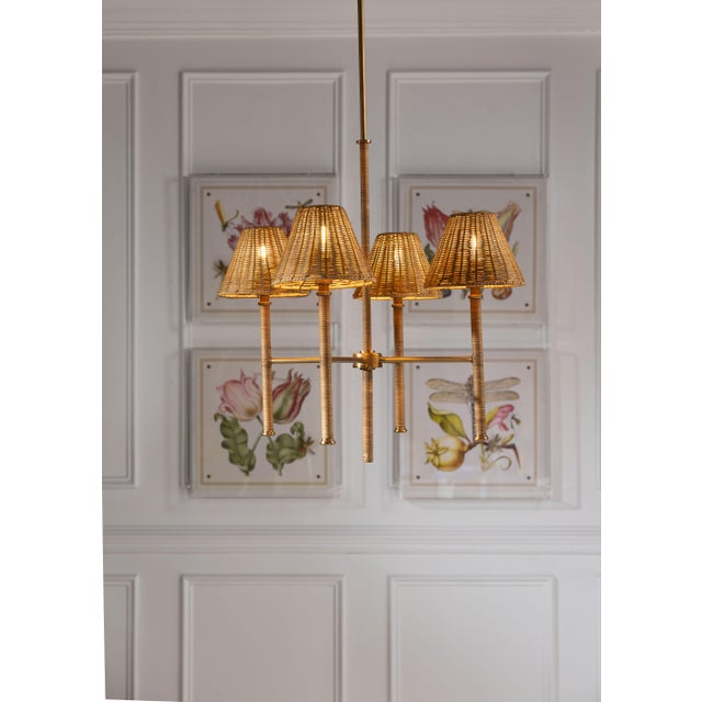 2020s Malibu Rattan Four-Arm Pendant For Sale - Image 5 of 6