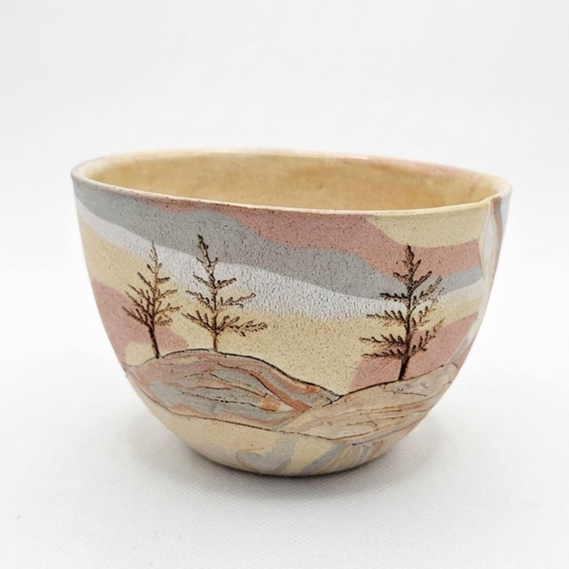 Beautiful handcrafted studio pottery bowl by Brigita, signed on the base and made in Ojai, California. This piece features...