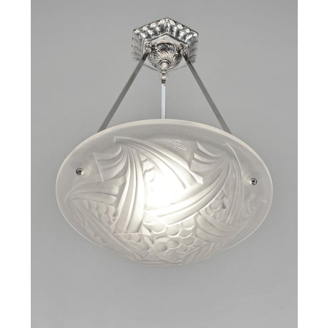 Art Deco French Art Deco Pendant Light by Barbier Et Corneloup & Degue 1920s France For Sale - Image 3 of 16