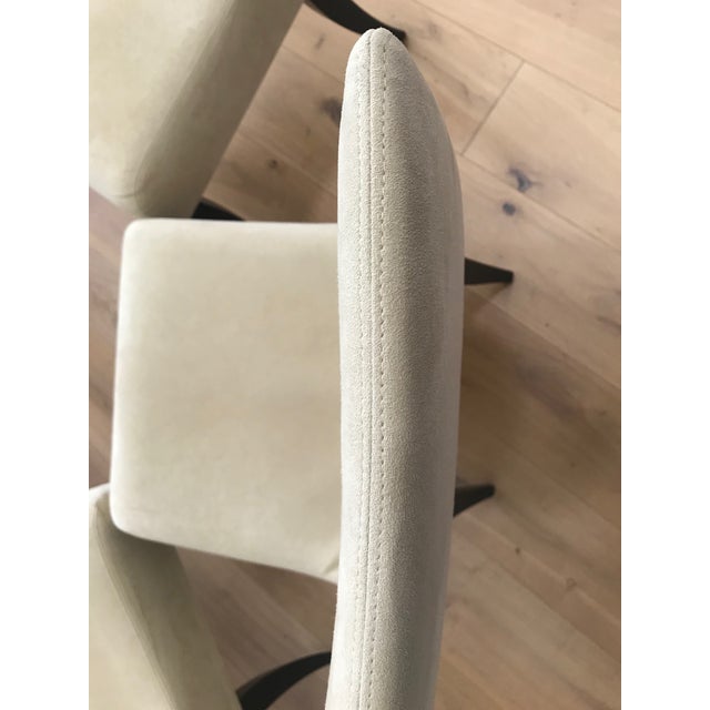 Ivory Wittmann Hand-Stitched European Designed Ultra-Suede Dining Room Chairs Set of 6 For Sale - Image 8 of 12